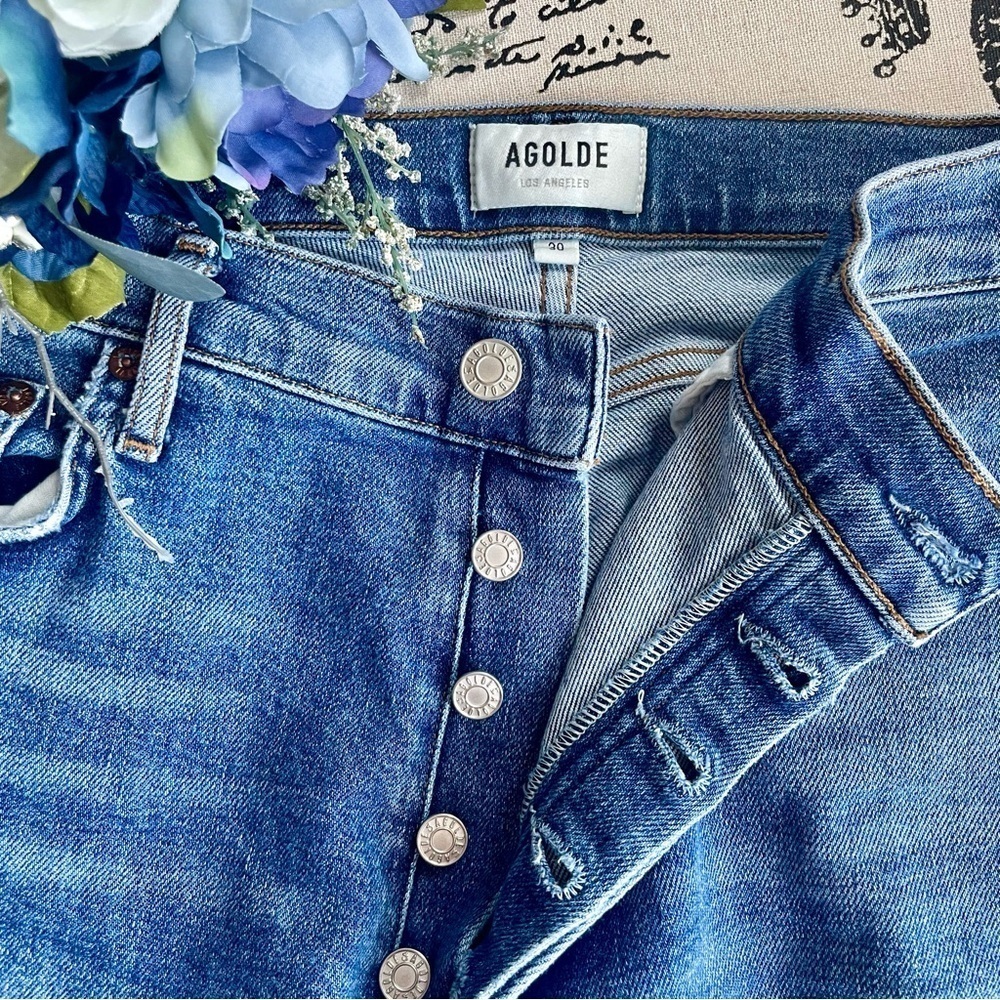 Agolde Women's Nico High-Rise Slim Straight Denim Jeans, Size 30 - Picture 11 of 12